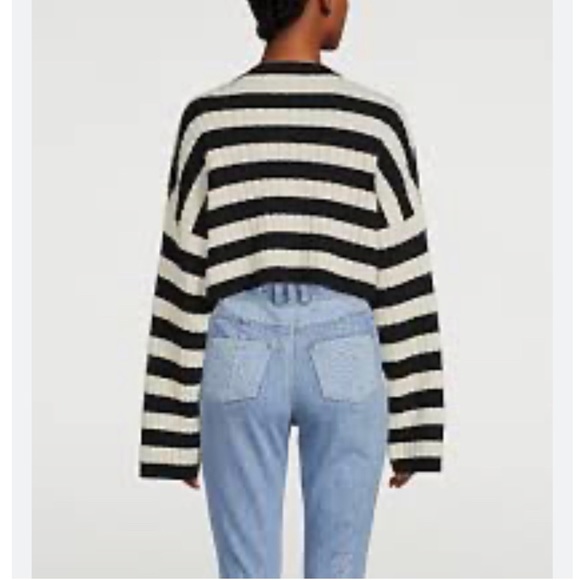 Zara Rugby Stripes Knit Cropped Sweater Size Small - Picture 2 of 9